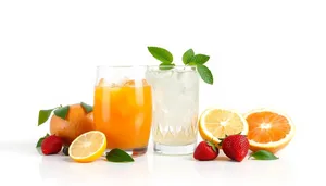 Healthy citrus tea in a refreshing glass