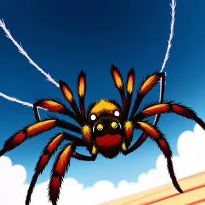 Barn Spider on Shrub - Sky Wildlife