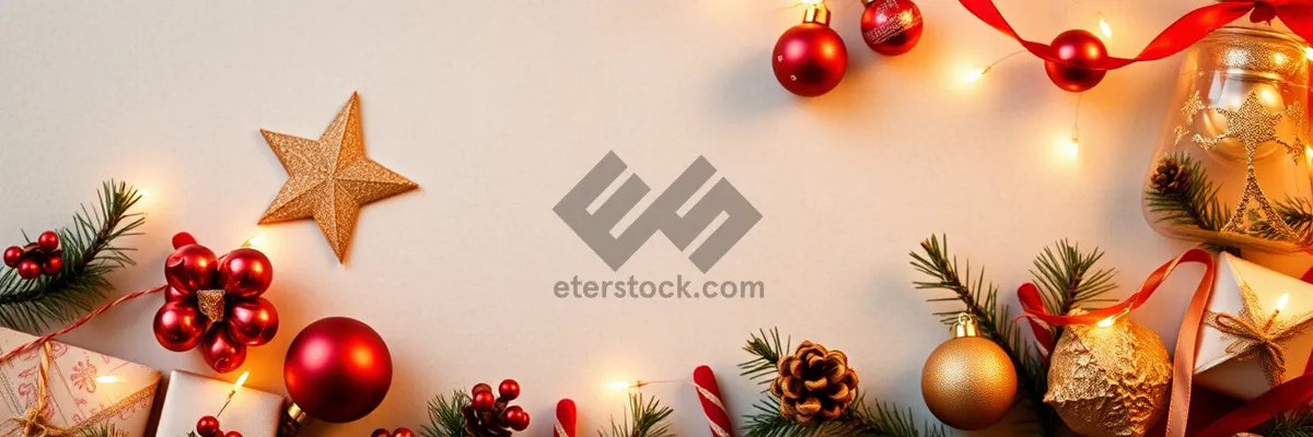 Picture of Festive Holiday Tree Decoration with Holly and Frame