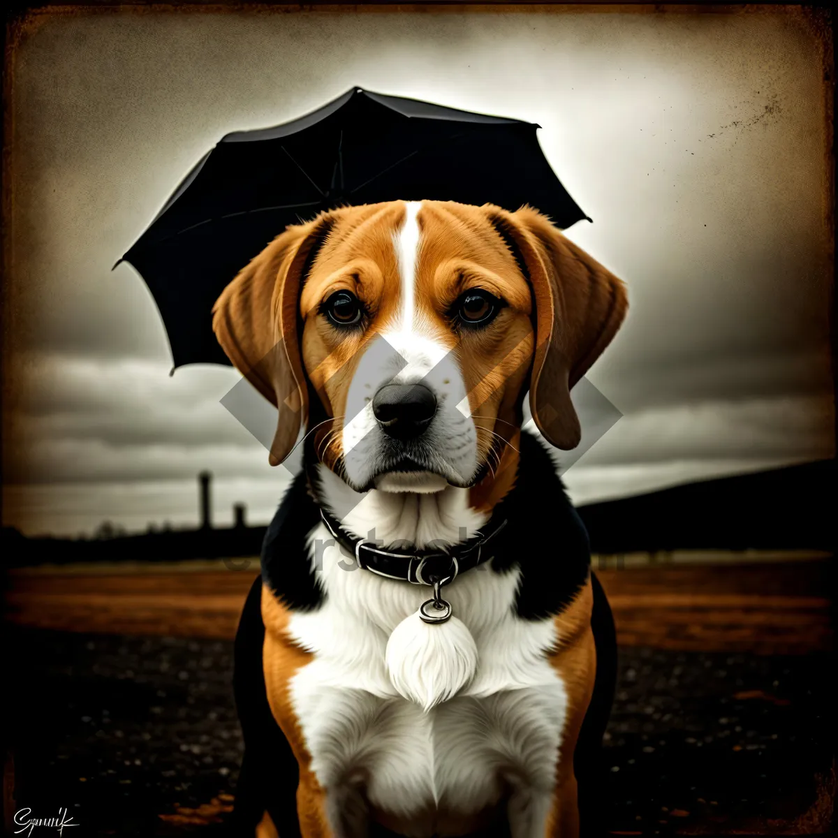 Picture of Adorable Beagle Hound Puppy - Cute Canine Breed Portrait