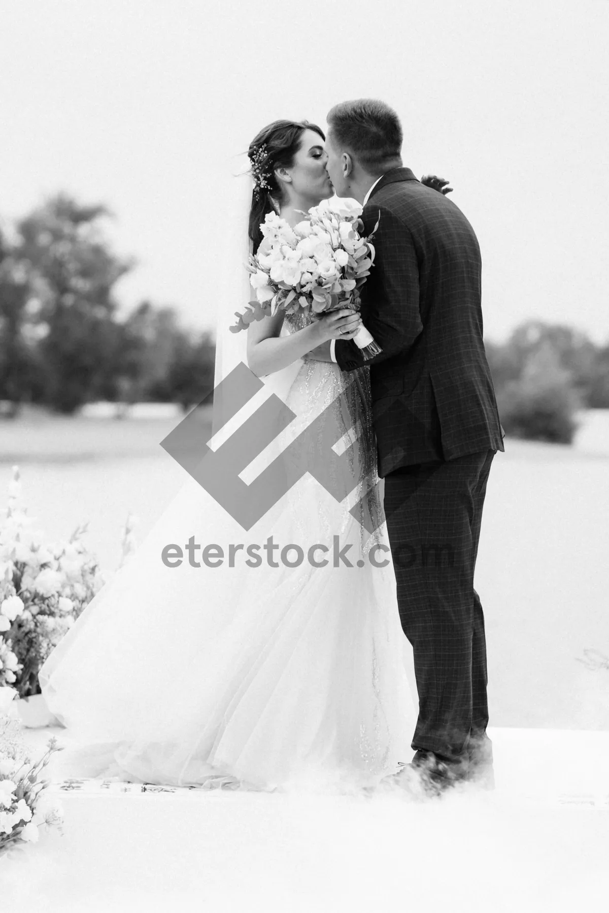 Picture of Happy couple in love at wedding celebration