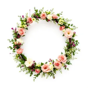 Ornate floral border design with retro pattern swirls