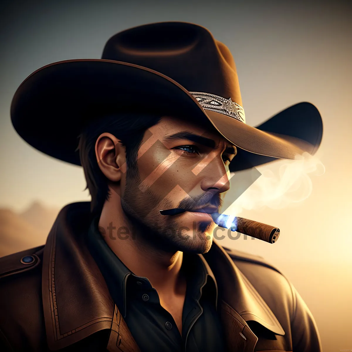 Picture of Stylish Cowboy with a Charming Smile