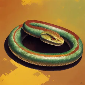 Green Vine Snake, Coiled Reptile in Wildlife