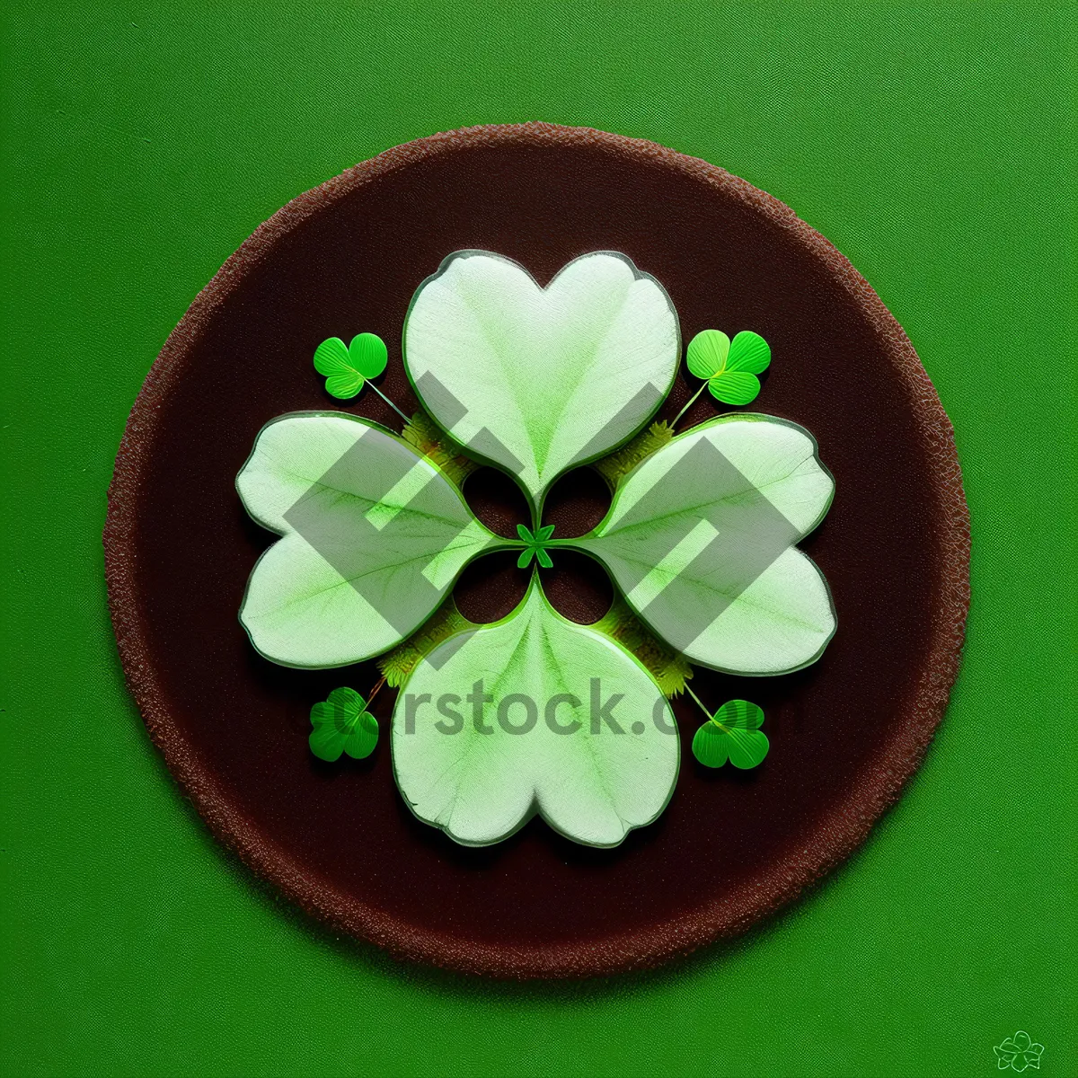 Picture of Blooming Floral Delight: Leafy Clover and Candy-Colored Flowers