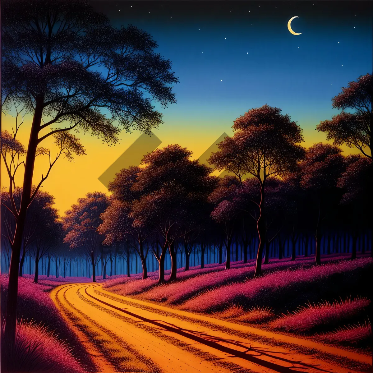 Picture of Sunset Horizon Amidst Scenic Rural Landscape