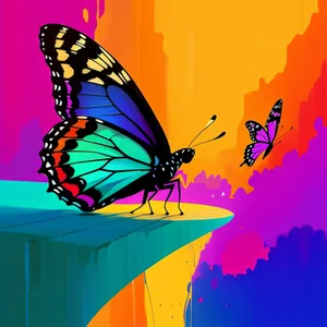 Vibrant Monarch Butterfly in Flight