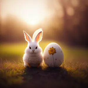 Cute Furry Bunny with Adorable Ears