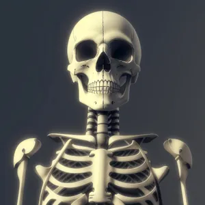 Mechanical Skeleton Head in Spooky 3D Horror