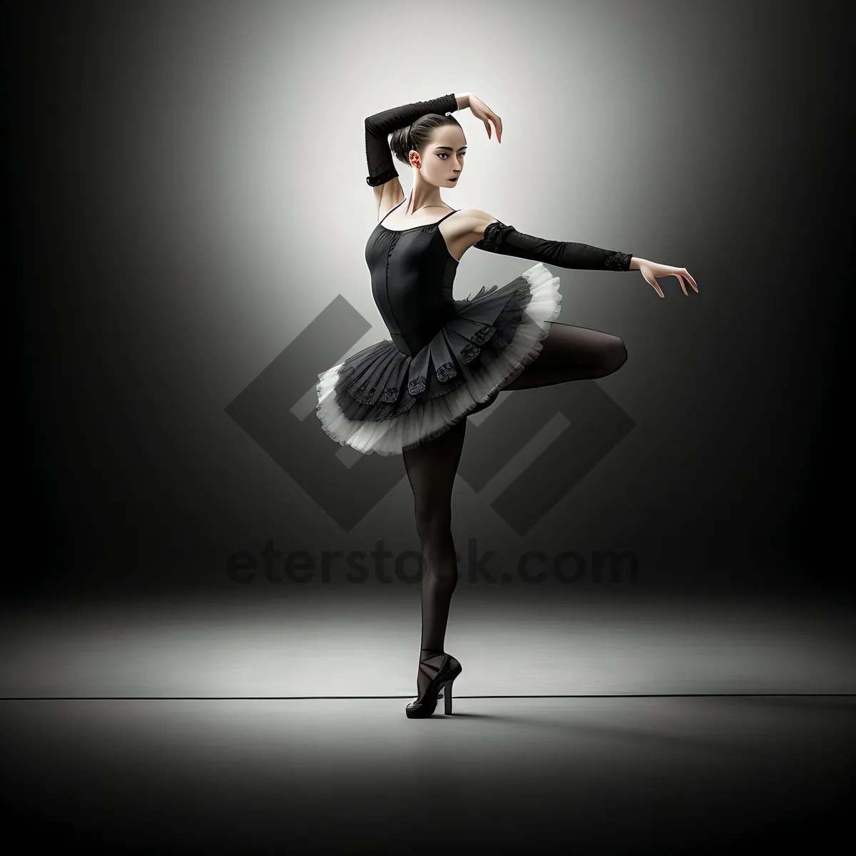 Picture of Elegant Ballet Performer in Captivating Silhouette.