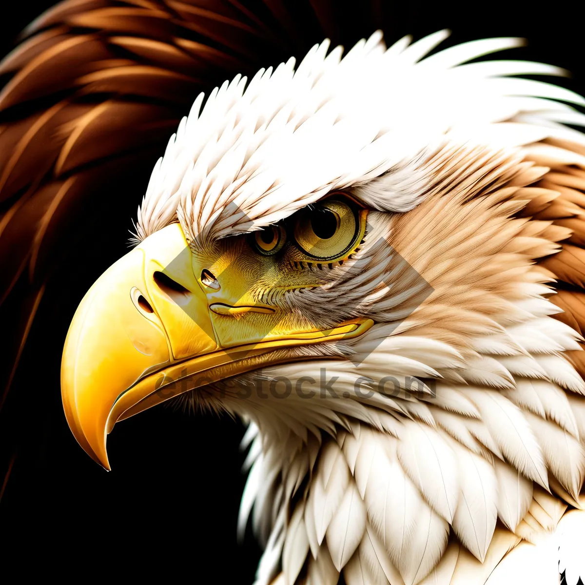 Picture of Bald Eagle Close-Up Portrait with Majestic Feathers