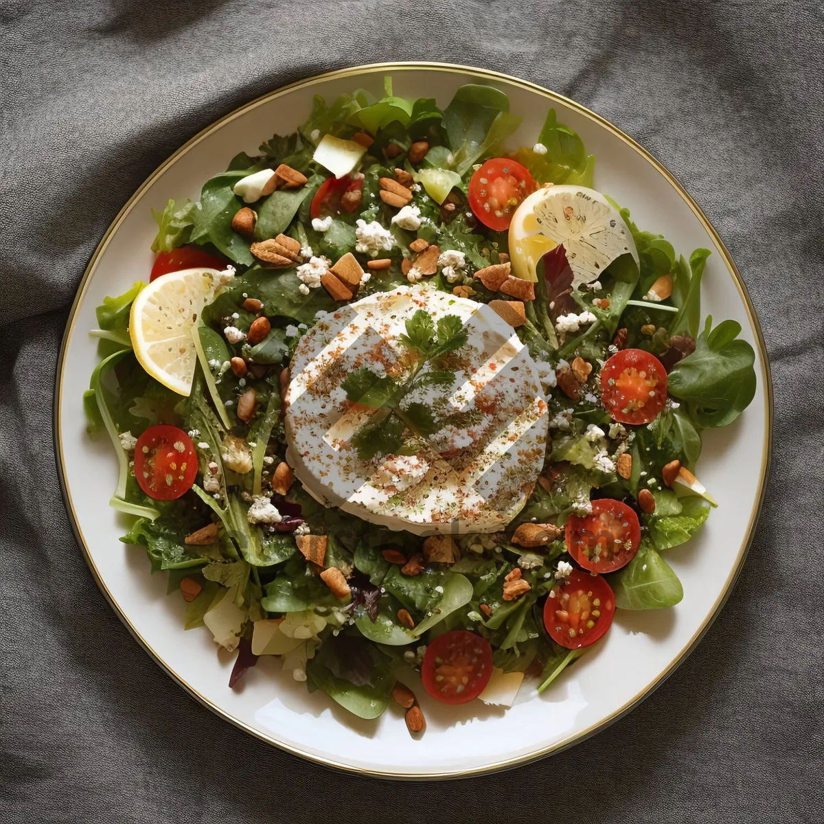 Picture of Delicious Garden Salad with Fresh Vegetables and Sauce