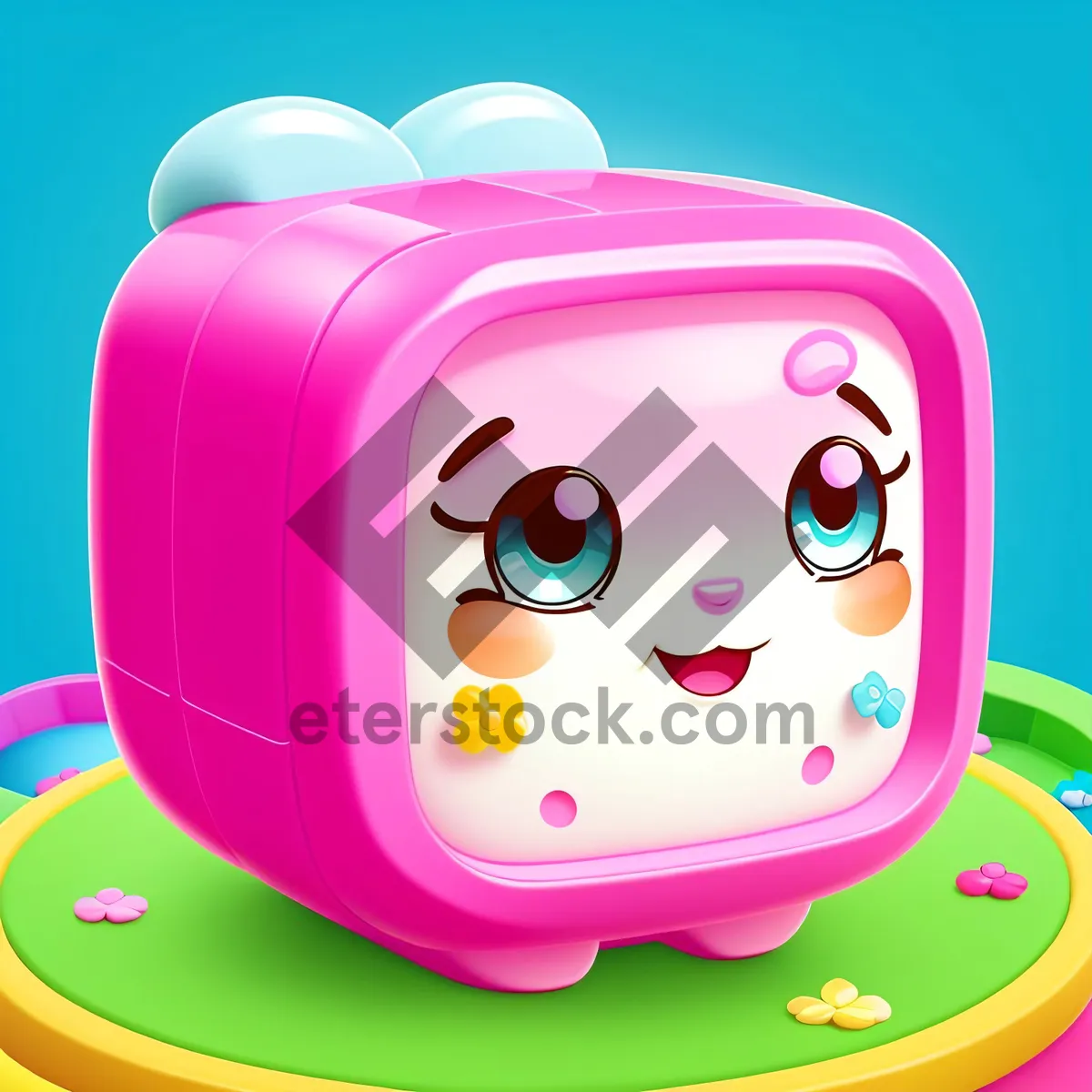 Picture of Piggy Bank Savings: Cute Pink Cartoon Piglet with Coins