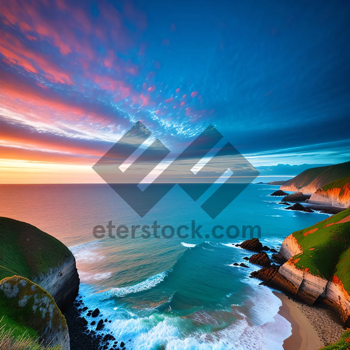 Picture of Sunset Beach Reflection in Tropical Paradise