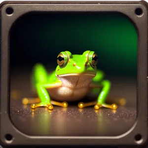 Exquisite-eyed Tree Frog peeping through the wilderness