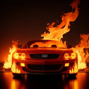Blazing Inferno: Fiery Bonfire in Orange Glow