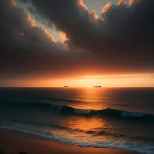 Golden Sunset Over Tropical Beach