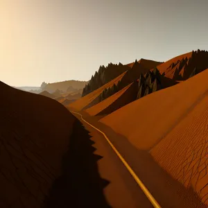 Dramatic Sunset Over Desert Mountains