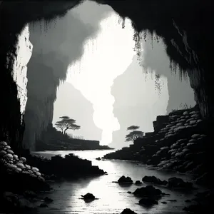 Majestic Ocean Cave at Sunset