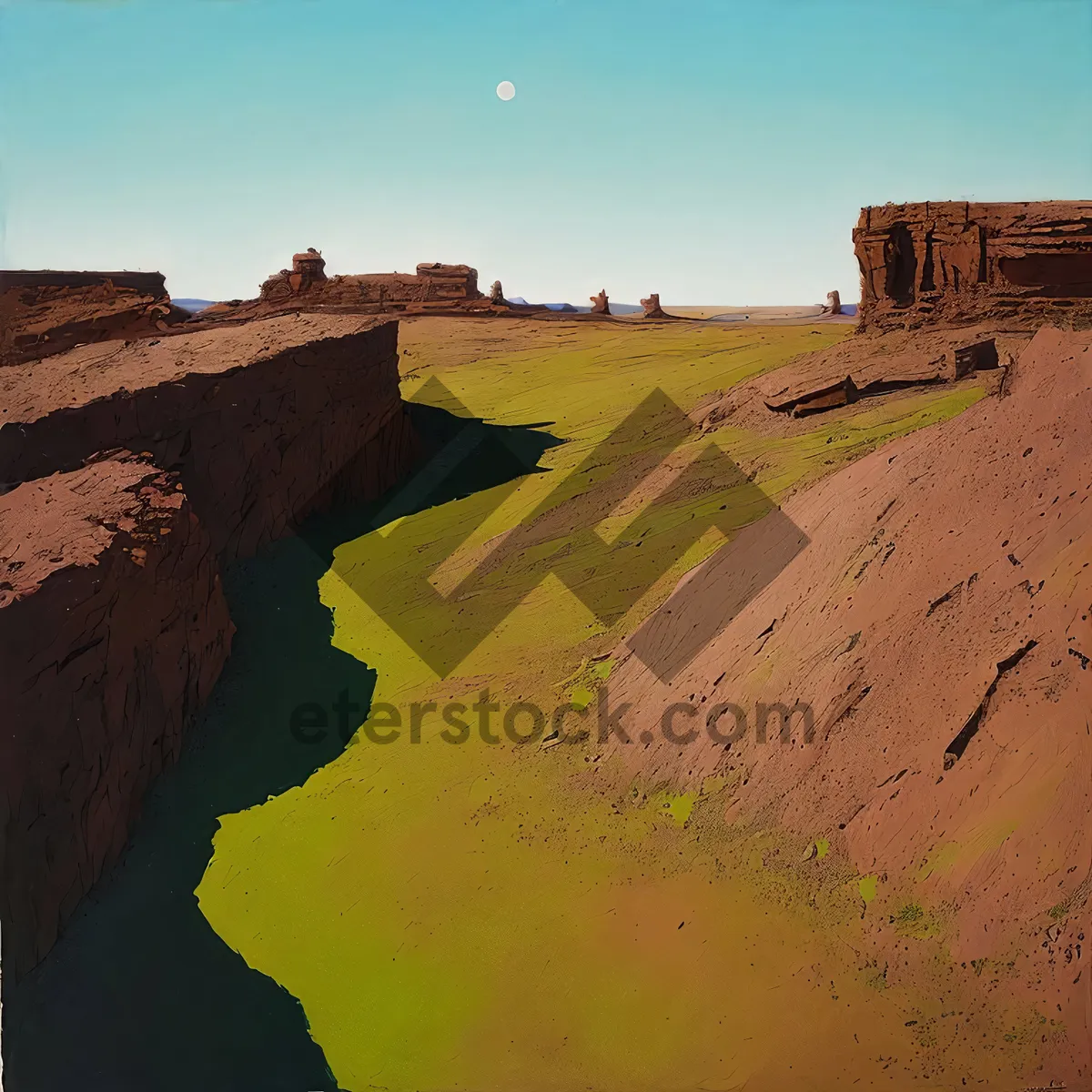 Picture of Mesmerizing Canyon Landscape: Majestic Sandstone Erosion Amidst Dramatic cliffs and Valleys