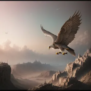 Soaring Wings of Freedom: Majestic Bald Eagle in Flight.