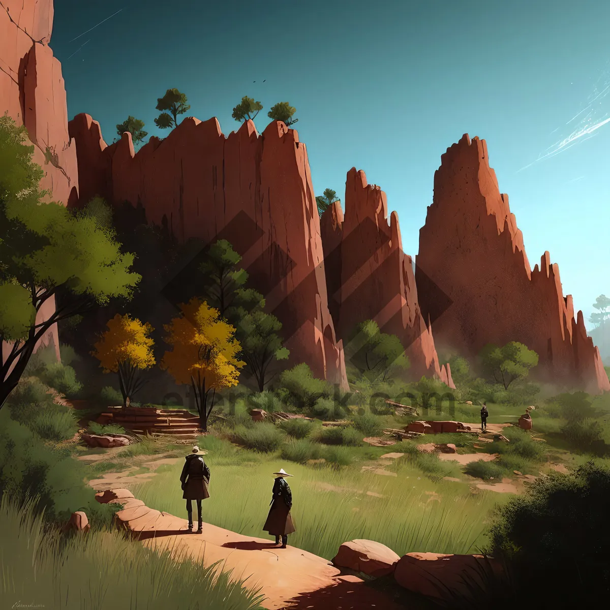 Picture of Majestic Desert Canyon Landscape with Sandstone Formations