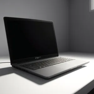 Modern Portable Laptop Computer with Wireless Keyboard and Black Screen