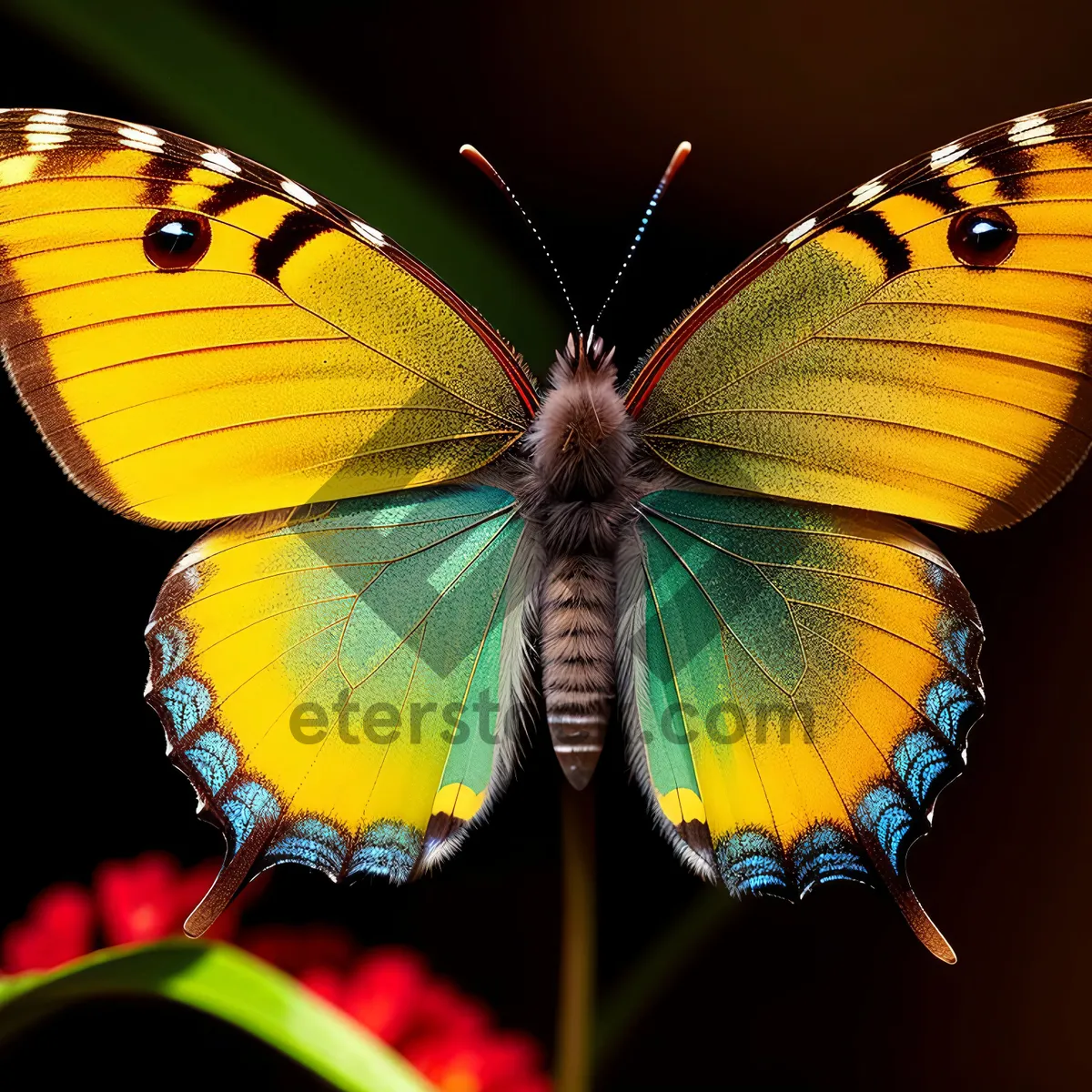 Picture of Colorful Monarch Butterfly On Orange Flower