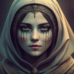 Stylish Black Masked Fashion Portrait with Alluring Eyes