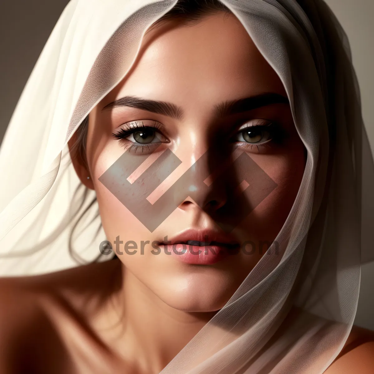 Picture of Pretty Lady with Attractive Eyes and Fashionable Robe