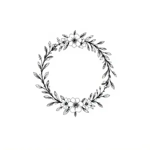 Floral Pattern with Vintage Border and Decorative Elements