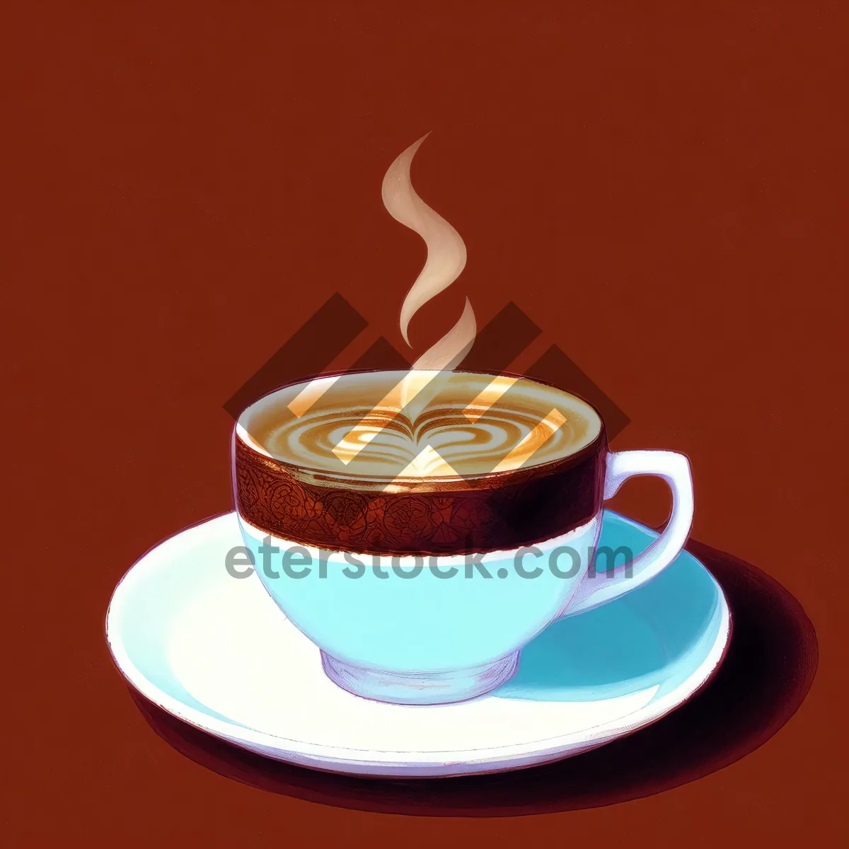 Picture of Hot cappuccino on dark table