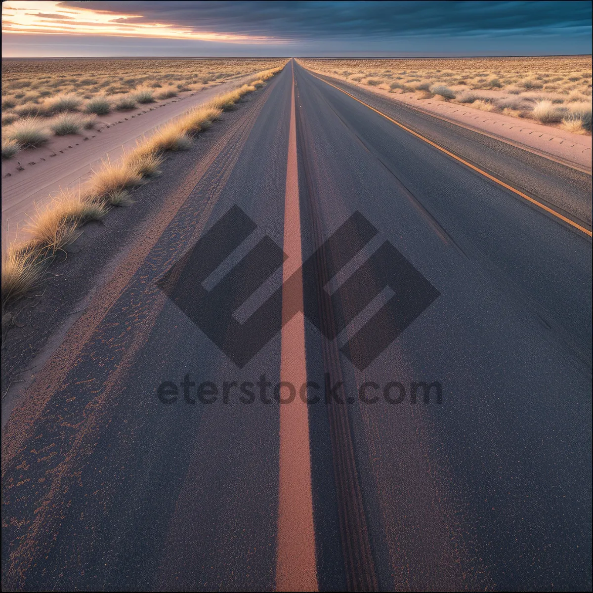 Picture of Speeding through picturesque desert on open highway.