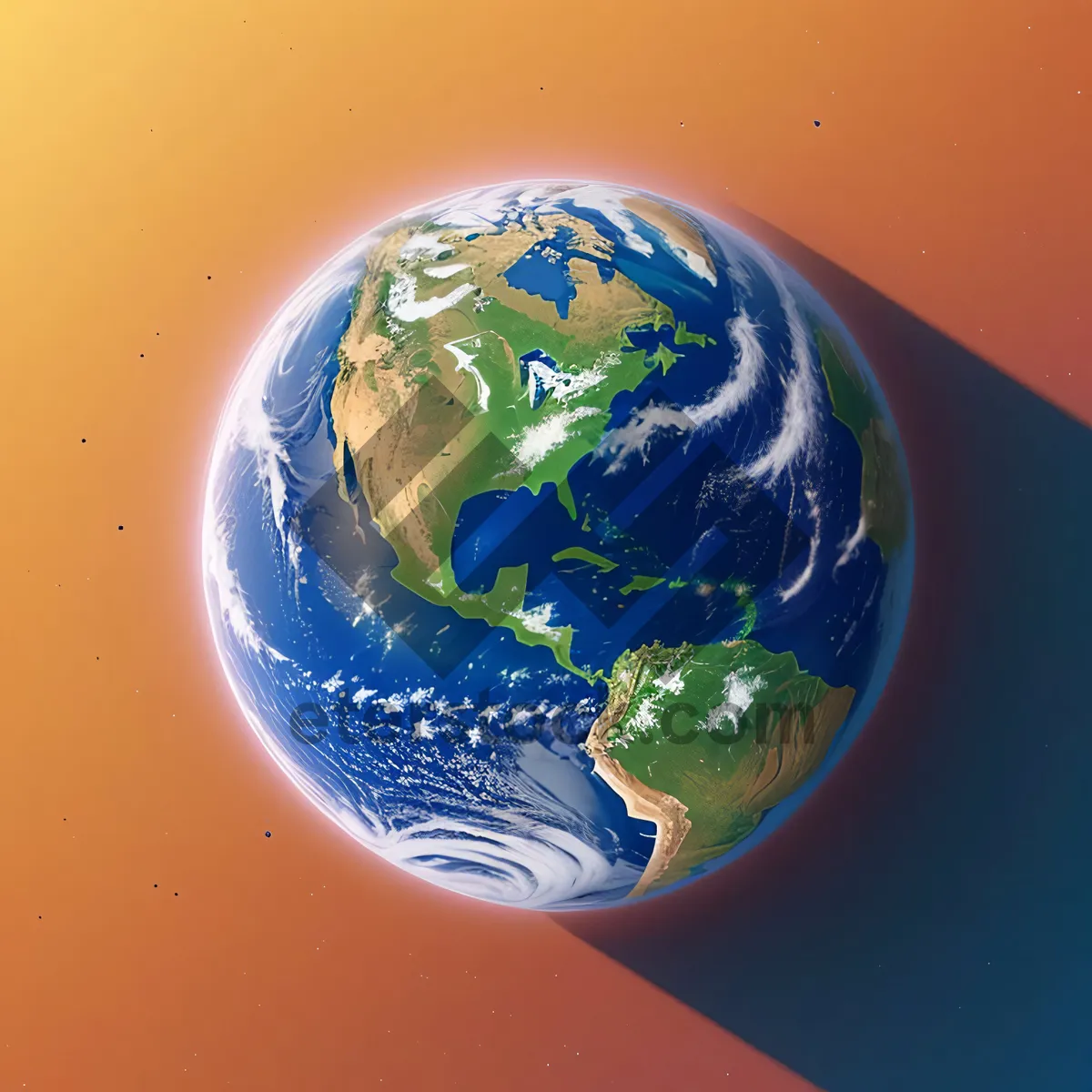 Picture of 3D Earth Model Showing North America and Atlantic Ocean