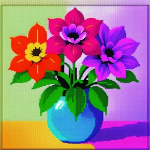 Colorful Spring Floral Bouquet in Vase