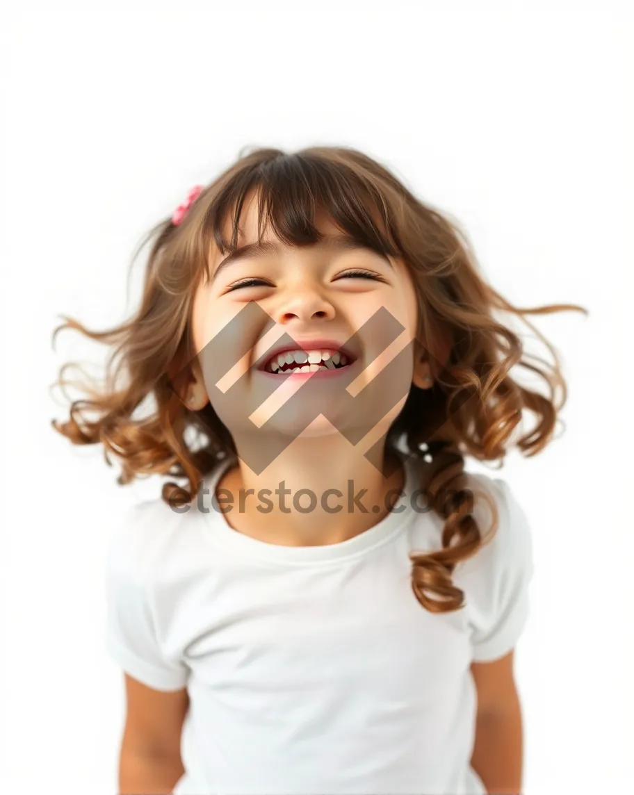 Picture of Smiling businesswoman with gladiolus flower portrait.