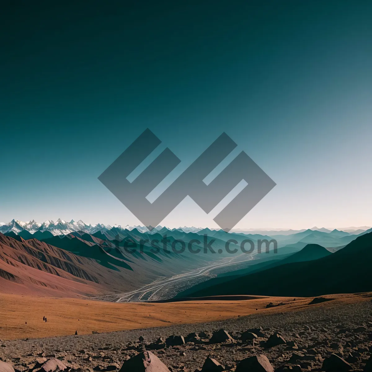 Picture of National Desert Highland Landscape with Majestic Mountain