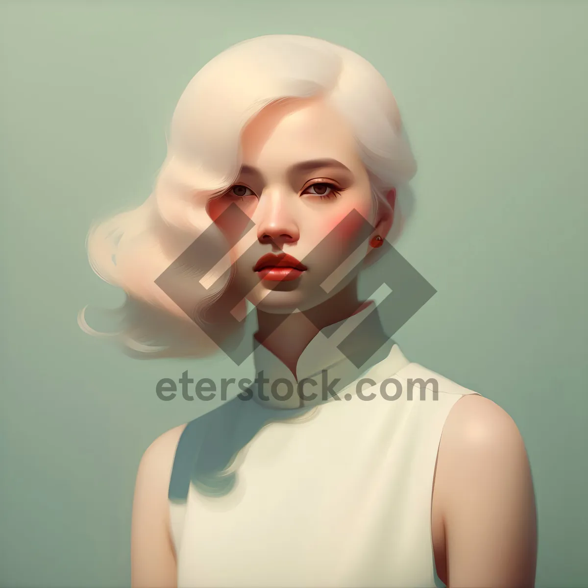 Picture of Attractive blond model with sensual makeup and style.