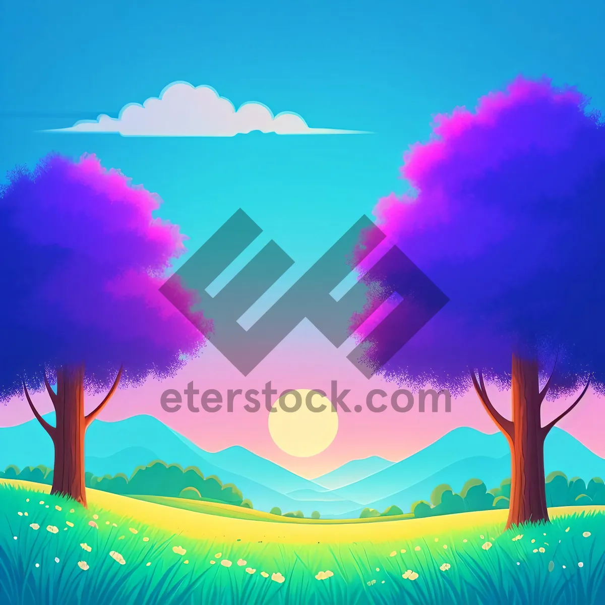 Picture of Serene Summer Sky with Sunlight and Clouds
