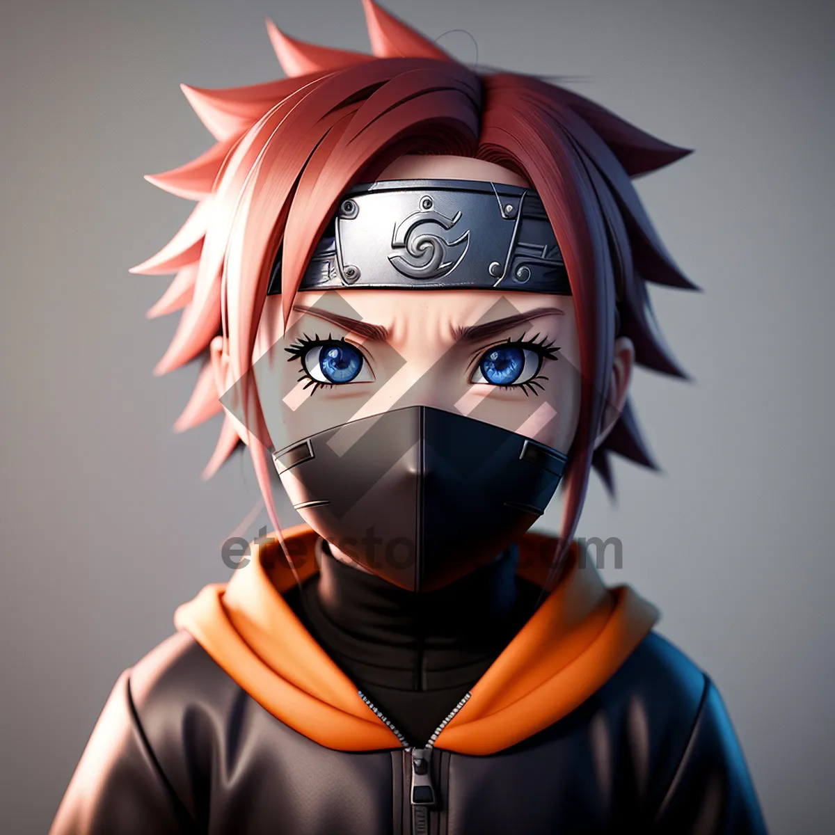 Picture of Cartoon Man Wearing Disguise Mask