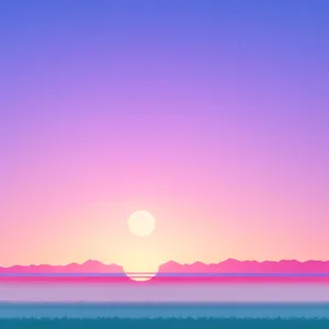Serene Sunset over Clear Ocean Horizon