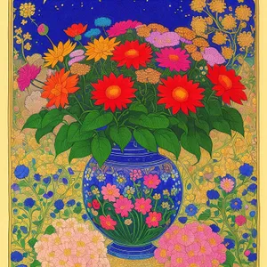 Colorful Floral Vintage Tile Pattern Design