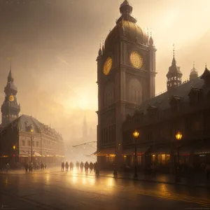 Iconic English Landmark: Royal Cathedral Tower at Night