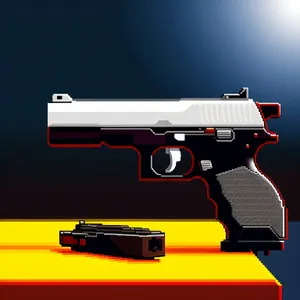 Trailer Flag: Business Symbol and 3D Gun Sign Map