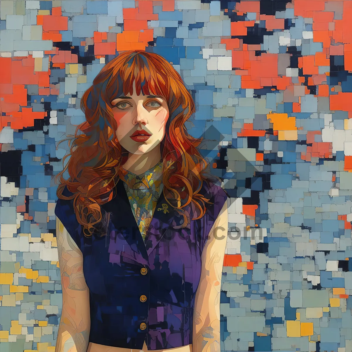 Picture of Colorful Grunge Jigsaw Puzzle Wall Art