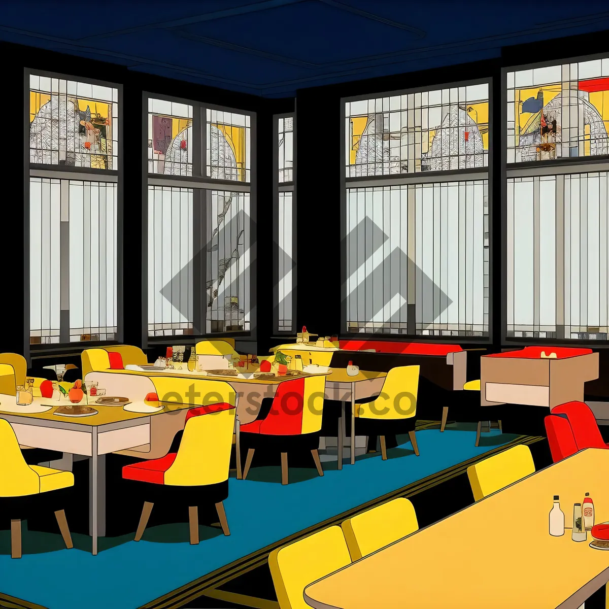 Picture of Modern restaurant interior with luxury furniture and design.