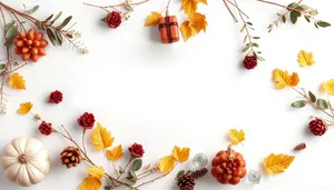 Floral Holiday Celebration Design with Leaf Ornament Frame