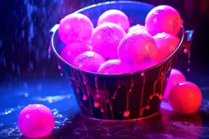 Colorful Fruit in a Pink Bucket