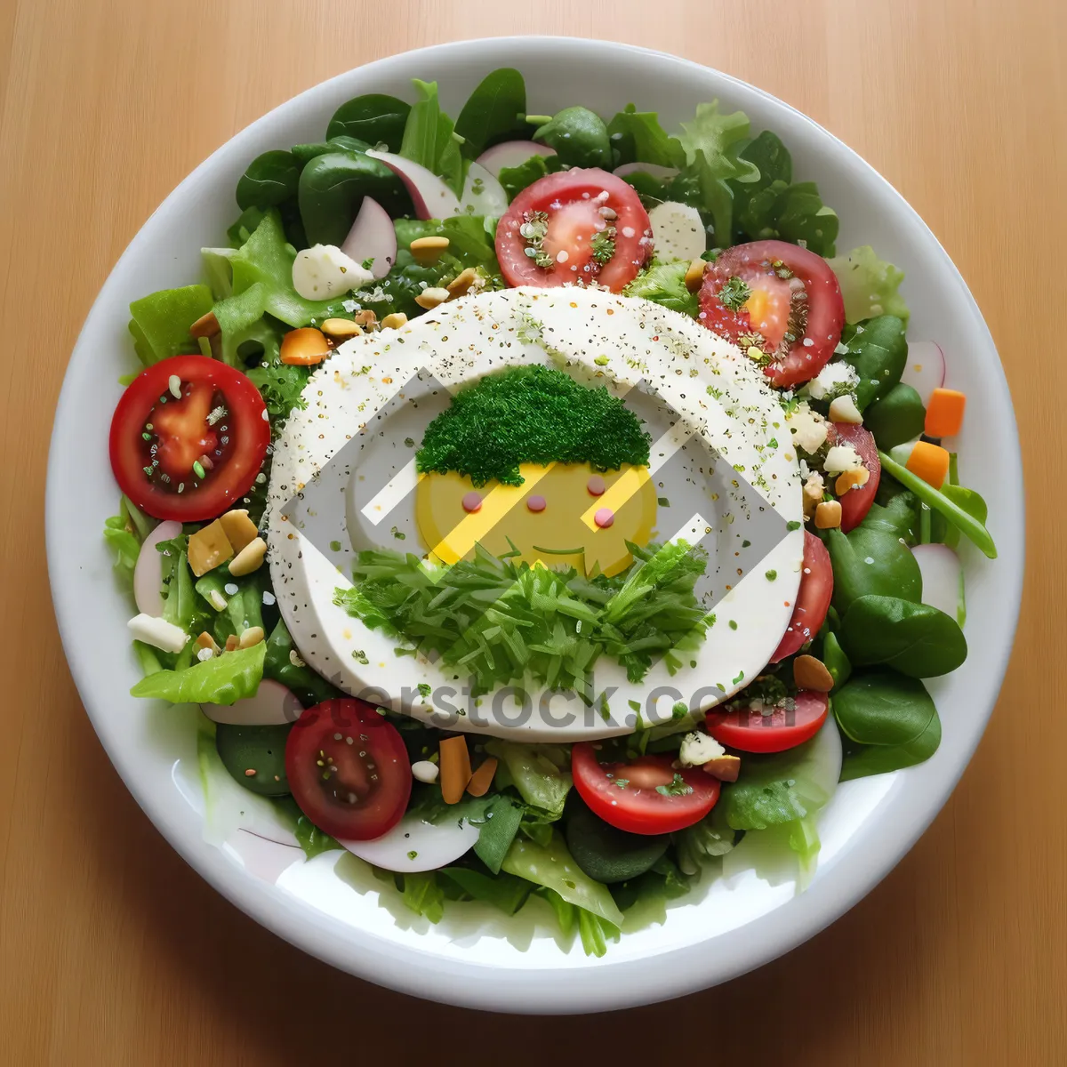 Picture of Gourmet Meat and Veggie Salad on Plate