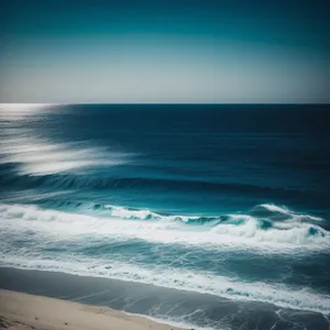 Turquoise Horizon: Serene Summer Beachscape